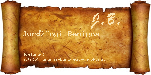 Jurányi Benigna névjegykártya